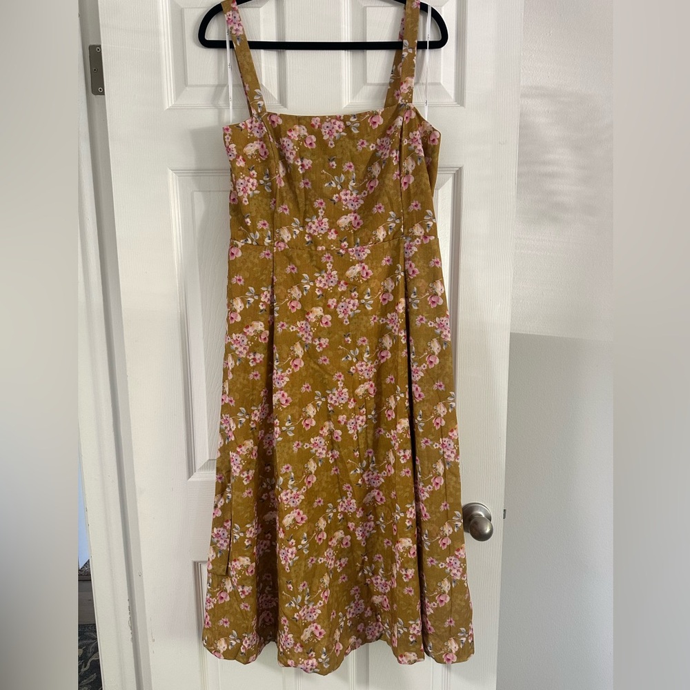 Lulu’s Floral Brown and Pink Dress
